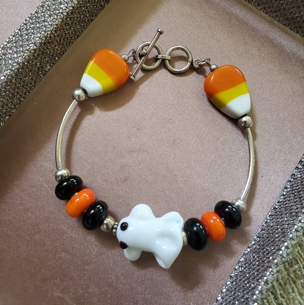 Halloween Glass Beaded Bracelet